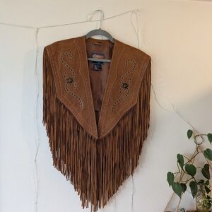 Copper Brown Fringe Vest